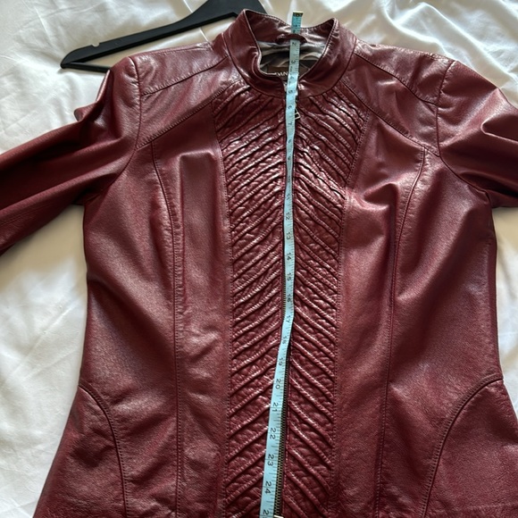 Red leather Daniel short jacket - Picture 8 of 10